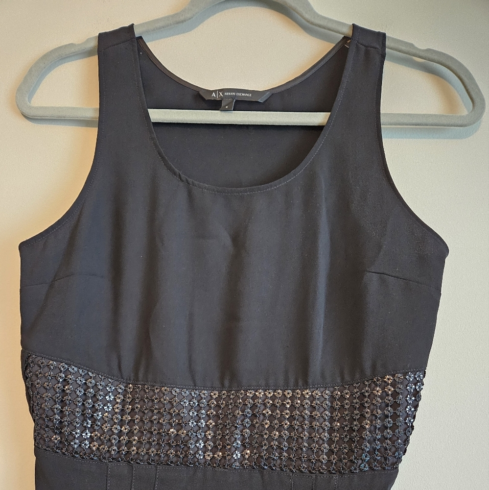 Armani Exchange Elegant Sleeveless Dress, Size 4, Black - Picture 2 of 7
